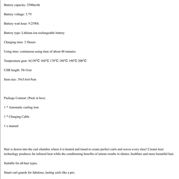 Wireless curler - Picture 5 of 8